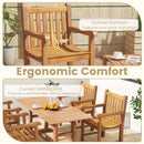 Teak Wood Patio Dining Chair with Slatted Seat Backrest and Solid Legs by LJGDeals