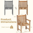 Teak Wood Patio Dining Chair with Slatted Seat Backrest and Solid Legs by DirectDeals