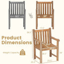 Teak Wood Patio Dining Chair with Slatted Seat Backrest and Solid Legs by LJGDeals