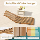 Teak Wood Patio Folding Chaise Lounge Chair with Slatted Seat by LJGDeals