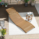 Teak Wood Patio Folding Chaise Lounge Chair with Slatted Seat by LJGDeals