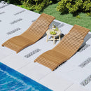 Teak Wood Patio Folding Chaise Lounge Chair with Slatted Seat by LJGDeals
