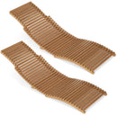 Teak Wood Patio Folding Chaise Lounge Chair with Slatted Seat by LJGDeals