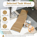 Teak Wood Patio Folding Chaise Lounge Chair with Slatted Seat by LJGDeals