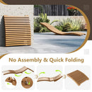 Teak Wood Patio Folding Chaise Lounge Chair with Slatted Seat by LJGDeals