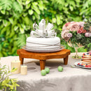 16" Teak Wood Pedestal Stand for Aroma and Snacks by LJGDeals