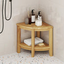 Teak Wood Shower Bench with Storage Shelf for Inside Shower to Sit on by LJGDeals
