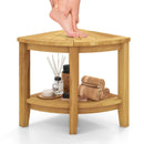Teak Wood Shower Bench with Storage Shelf for Inside Shower to Sit on by LJGDeals