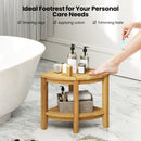 Teak Wood Shower Bench with Storage Shelf for Inside Shower to Sit on by DirectDeals
