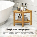 Teak Wood Shower Bench with Storage Shelf for Inside Shower to Sit on by DirectDeals