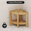 Teak Wood Shower Bench with Storage Shelf for Inside Shower to Sit on by LJGDeals