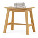 Teak Wood Shower Stool with Curved Seat for Inside Shower Spa by DirectDeals
