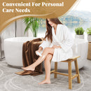 Teak Wood Shower Stool with Curved Seat for Inside Shower Spa by DirectDeals