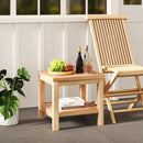 Teak Wood Square Side Table with Open Shelf for Small Space by LJGDeals
