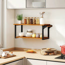 Teak Wood Wall Mounted Floating Shelves with Towel Bar by DirectDeals