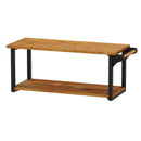 Teak Wood Wall Mounted Floating Shelves with Towel Bar by DirectDeals