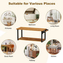 Teak Wood Wall Mounted Floating Shelves with Towel Bar by LJGDeals