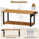 Teak Wood Wall Mounted Floating Shelves with Towel Bar by LJGDeals