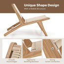 Teak Wooden Chair with Braided Rope Seat and Backrest for Backyard by LJGDeals