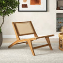 Teak Wooden Chair with Handwoven Rattan Seat and Backrest by LJGDeals