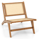 Teak Wooden Chair with Handwoven Rattan Seat and Backrest by LJGDeals
