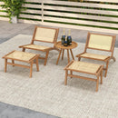 Teak Wooden Chair with Handwoven Rattan Seat and Backrest by LJGDeals