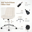 Teddy Fleece Armless Office Chair Makeup Vanity Chair-White by LJGDeals