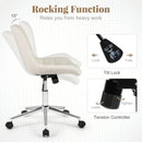 Teddy Fleece Armless Office Chair Makeup Vanity Chair-White by LJGDeals