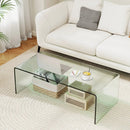 Tempered Glass Coffee Table Set of 3 with 1 Clear Coffee Table and 2 End Tables by LJGDeals