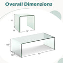 Tempered Glass Coffee Table Set of 3 with 1 Clear Coffee Table and 2 End Tables by LJGDeals