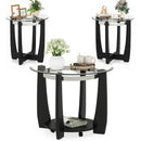 Tempered Glass Coffee Table Set of 3 for Living Room Bedroom by LJGDeals