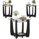 Tempered Glass Coffee Table Set of 3 for Living Room Bedroom by DirectDeals