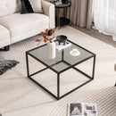 27.5 Inch Home Square Tea Table with Heavy-duty Metal Frame by LJGDeals