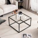 27.5 Inch Home Square Tea Table with Heavy-duty Metal Frame by LJGDeals