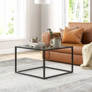 27.5 Inch Home Square Tea Table with Heavy-duty Metal Frame by LJGDeals