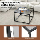 27.5 Inch Home Square Tea Table with Heavy-duty Metal Frame by LJGDeals