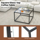 27.5 Inch Home Square Tea Table with Heavy-duty Metal Frame by LJGDeals