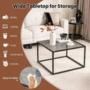 27.5 Inch Home Square Tea Table with Heavy-duty Metal Frame by LJGDeals