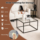 27.5 Inch Home Square Tea Table with Heavy-duty Metal Frame by LJGDeals