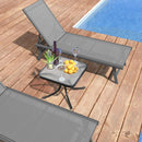Tempered Glass Top Patio Table with Heavy-duty Metal Frame for Garden Poolside-Black by LJGDeals