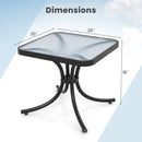 Tempered Glass Top Patio Table with Heavy-duty Metal Frame for Garden Poolside-Black by LJGDeals