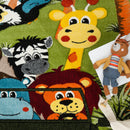 Kids Rug Jungle Safari Jeep with Lion & Hippo