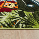 Kids Rug Jungle Safari Jeep with Lion & Hippo
