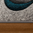 Modern Living Room Rug Brilliance Abstract Design - Grey Blue