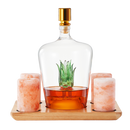 Tequila Decanter With Four Pink Himalayan Salt Shot Glasses Set