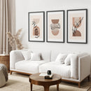 Abstract Watercolor Set of 3 Boho Prints. Tropical Leaves