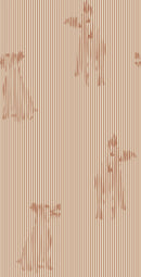 Terracotta Stripe with Dog Silhouette Wallpaper