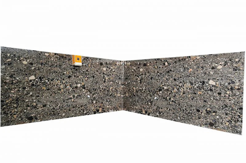 Terrazo Black Conglomerate Bookmatching Polished Marble Slab