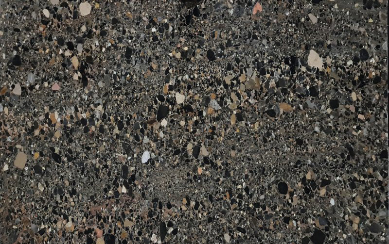 Terrazo Black Conglomerate Bookmatching Polished Marble Slab