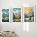 Grand Canyon, Jasper, Grand Teton. National Park Wall Art by Wall Art Set